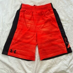Orange Under Armour Boys Athletic Shorts